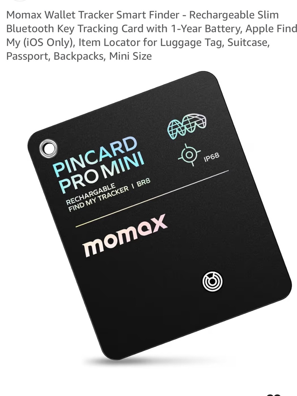 Moma Pincard Pro Mini Tracker - Black with Iridescent Logo